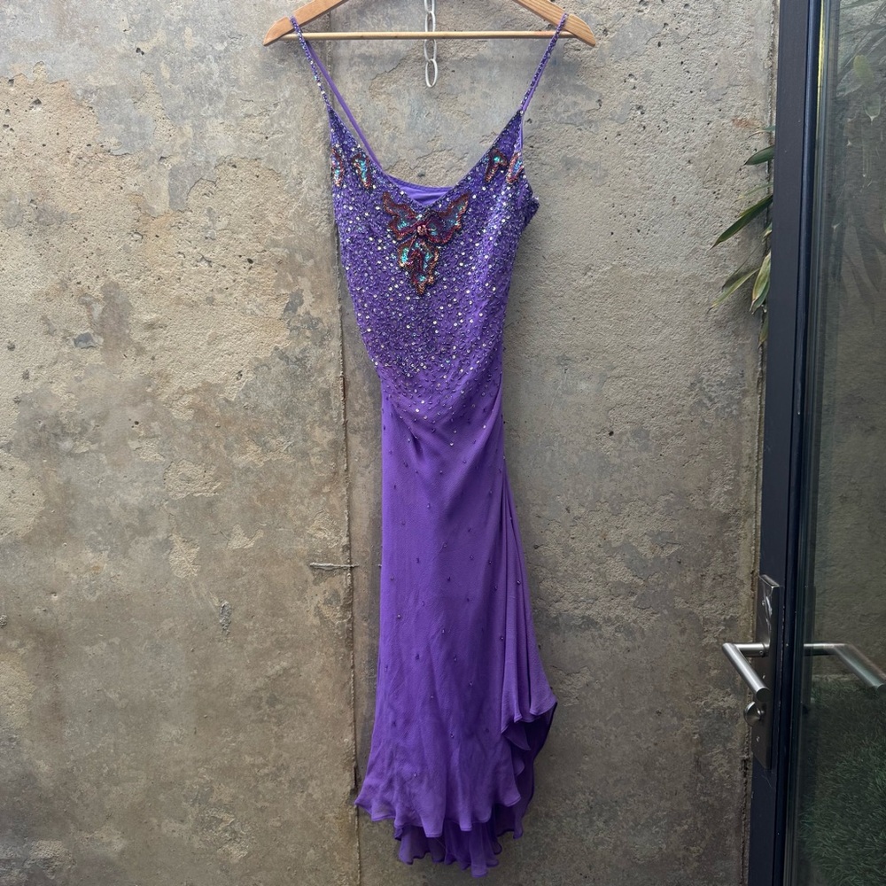 Vintage Elegant Purple Women's Dress
